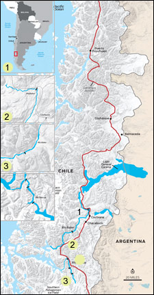 Chilean Patagonia Map by John McCauley