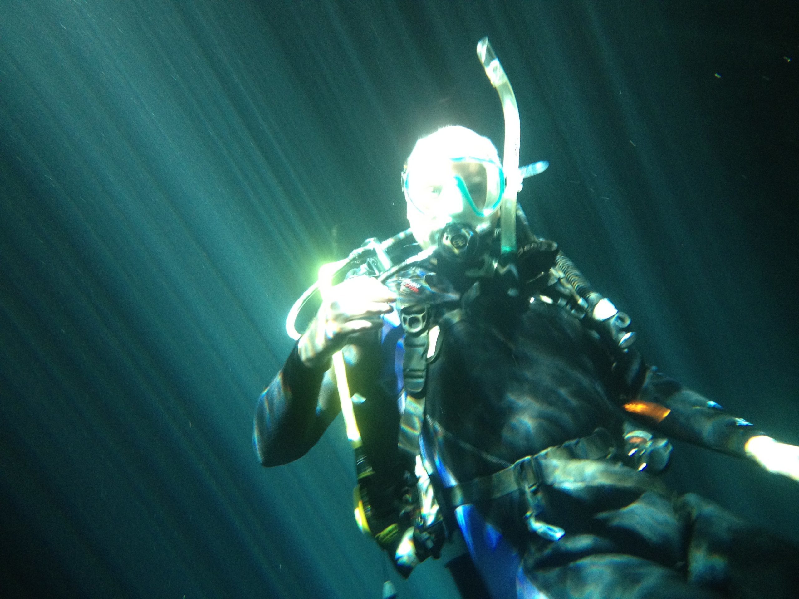 Patrick Symmes during final exam for Rescue Diver certification